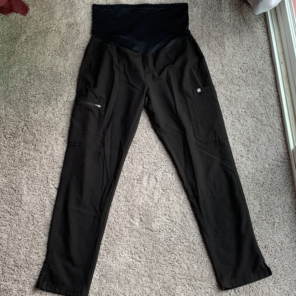 Black Maternity Figs Scrub Bottoms